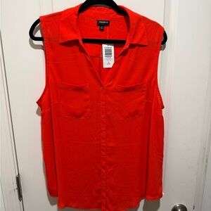Torrid Bright Orange Sleeveless Blouse